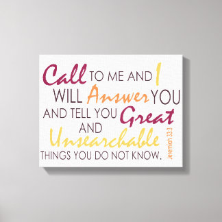 Jeremiah 33:3 canvas print