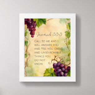 Jeremiah 33:3 Christian Bible Verse Framed Art