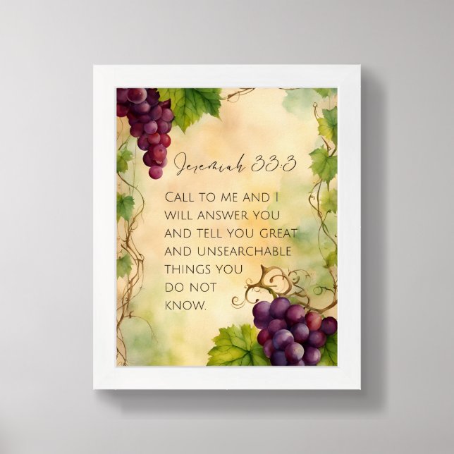 Jeremiah 33:3 Christian Bible Verse Framed Art (Framed Front)