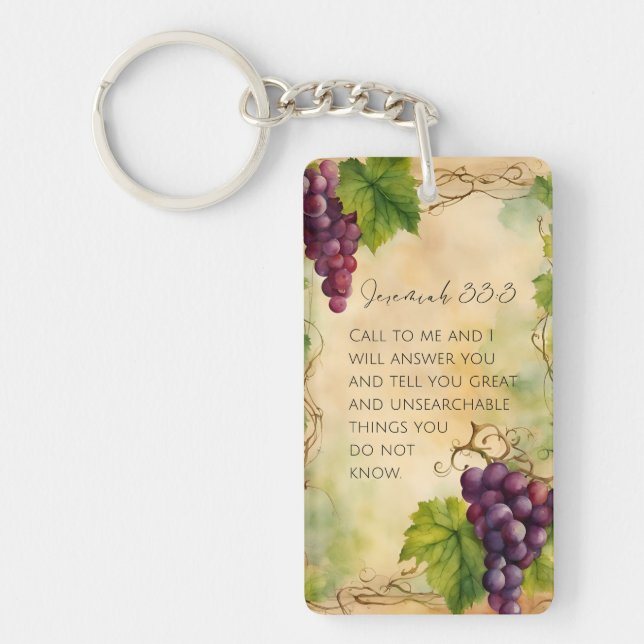 Jeremiah 33:3 Christian Bible Verse Keychain (Front)