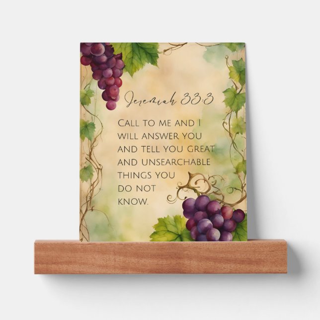 Jeremiah 33:3 Christian Bible Verse Picture Ledge (Front)