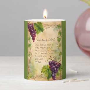 Jeremiah 33:3 Christian Bible Verse Pillar Candle