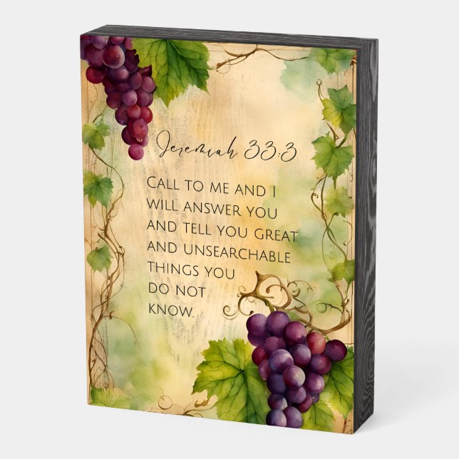 Jeremiah 33:3 Christian Bible Verse Wooden Box Sign (Angled Vertical)