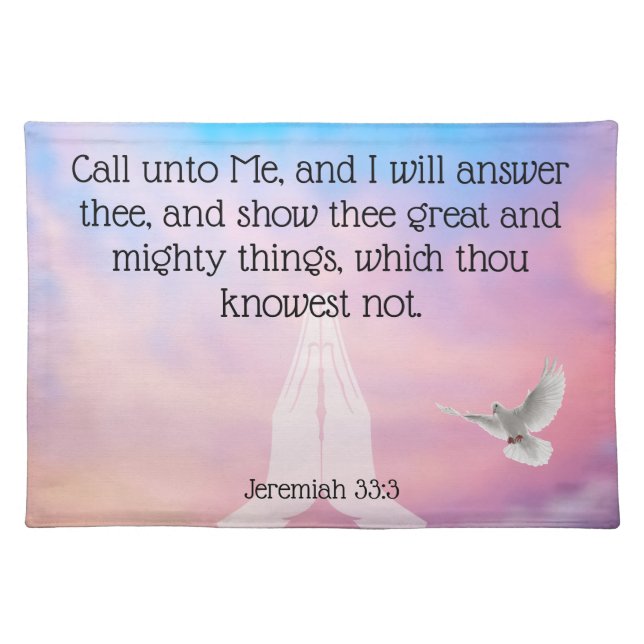 Jeremiah 33:3   cloth placemat (Front)