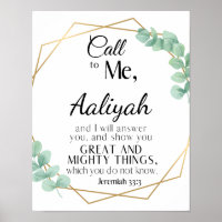 Jeremiah 33:3 Eucalyptus Scripture Personalize 