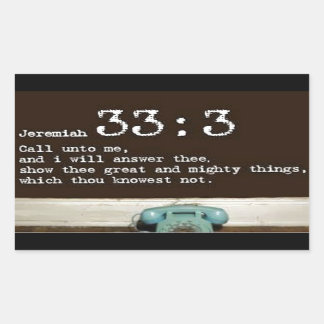 Jeremiah 33:3 rectangular sticker