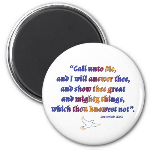 Jeremiah 333 Scripture quote with dove Magnet