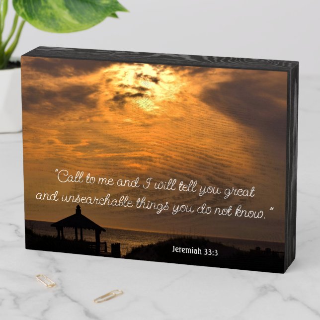 Jeremiah 33:3 Wooden Box Sign (In Situ Horizontal)