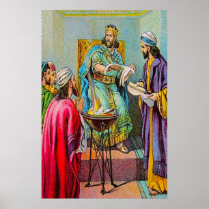 Jeremiah 36 Jehoiakim Burns God's Word poster