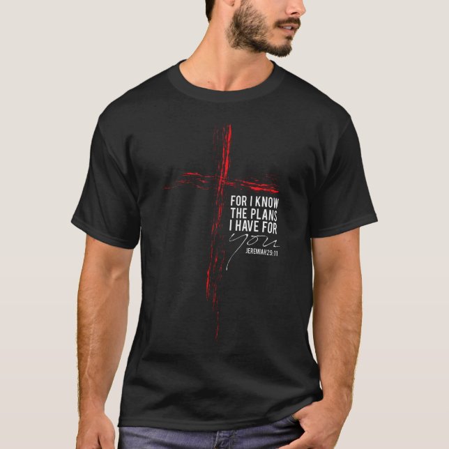 Jeremiah Christian Religious Bible Verse Cross  T-Shirt (Front)