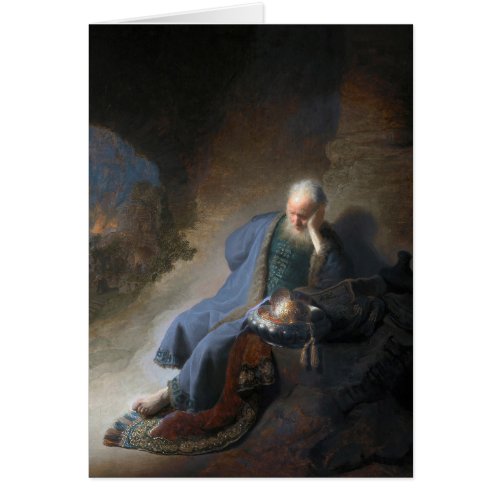 Jeremiah Lamenting on Fall of Jerusalem Rembrandt