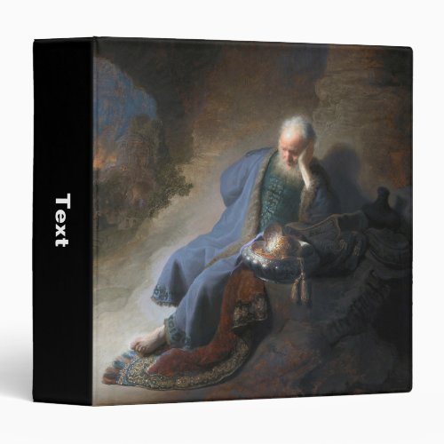 Jeremiah Lamenting on Fall of Jerusalem Rembrandt 3 Ring Binder