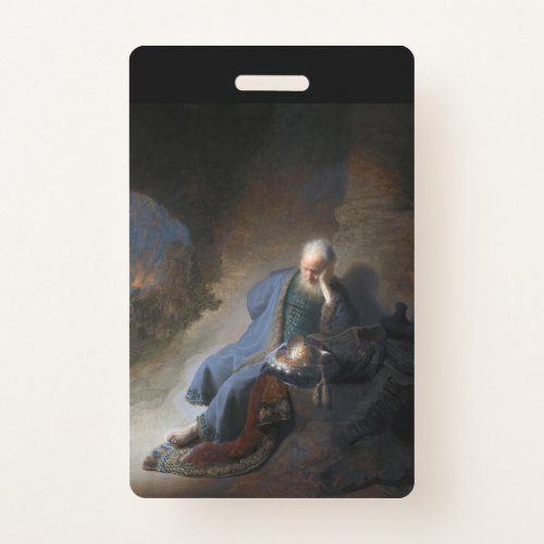 Jeremiah Lamenting on Fall of Jerusalem Rembrandt Badge