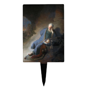 Jeremiah Lamenting on Fall of Jerusalem, Rembrandt Cake Topper
