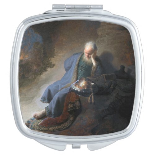 Jeremiah Lamenting on Fall of Jerusalem Rembrandt Compact Mirror