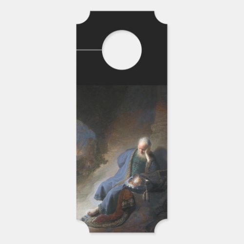 Jeremiah Lamenting on Fall of Jerusalem Rembrandt Door Hanger