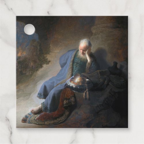 Jeremiah Lamenting on Fall of Jerusalem Rembrandt Favor Tags