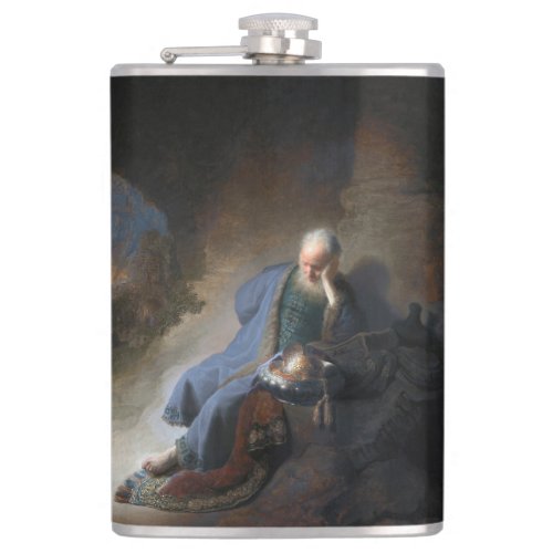 Jeremiah Lamenting on Fall of Jerusalem Rembrandt Flask