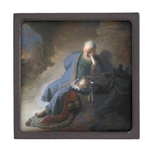 Jeremiah Lamenting on Fall of Jerusalem Rembrandt Gift Box