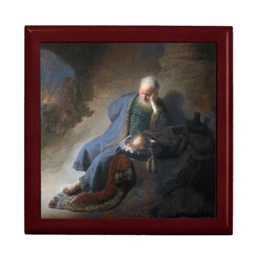 Jeremiah Lamenting on Fall of Jerusalem Rembrandt Gift Box