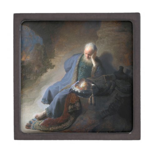 Jeremiah Lamenting on Fall of Jerusalem Rembrandt Gift Box