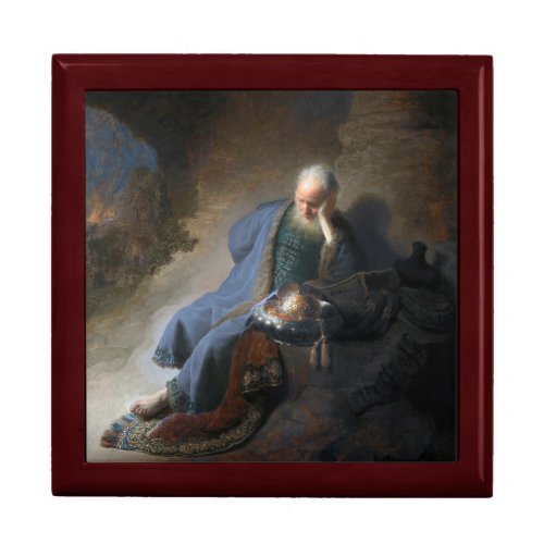 Jeremiah Lamenting on Fall of Jerusalem Rembrandt Gift Box