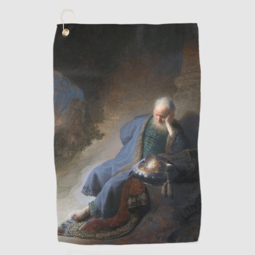 Jeremiah Lamenting on Fall of Jerusalem Rembrandt Golf Towel