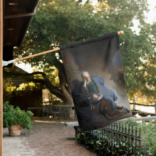 Jeremiah Lamenting on Fall of Jerusalem Rembrandt House Flag