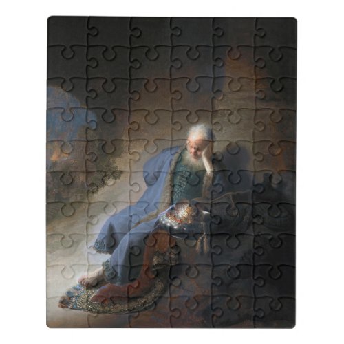 Jeremiah Lamenting on Fall of Jerusalem Rembrandt Jigsaw Puzzle
