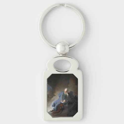 Jeremiah Lamenting on Fall of Jerusalem Rembrandt Keychain