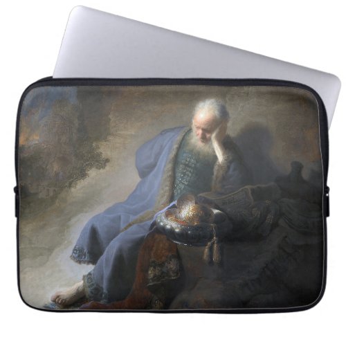 Jeremiah Lamenting on Fall of Jerusalem Rembrandt Laptop Sleeve