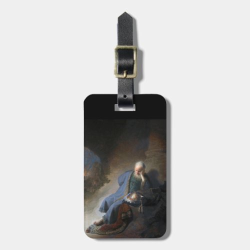 Jeremiah Lamenting on Fall of Jerusalem Rembrandt Luggage Tag