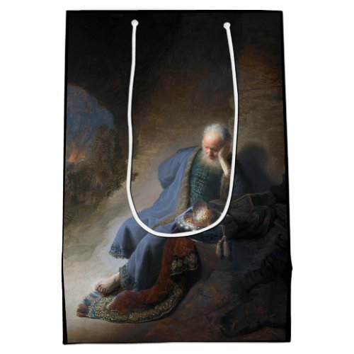 Jeremiah Lamenting on Fall of Jerusalem Rembrandt Medium Gift Bag