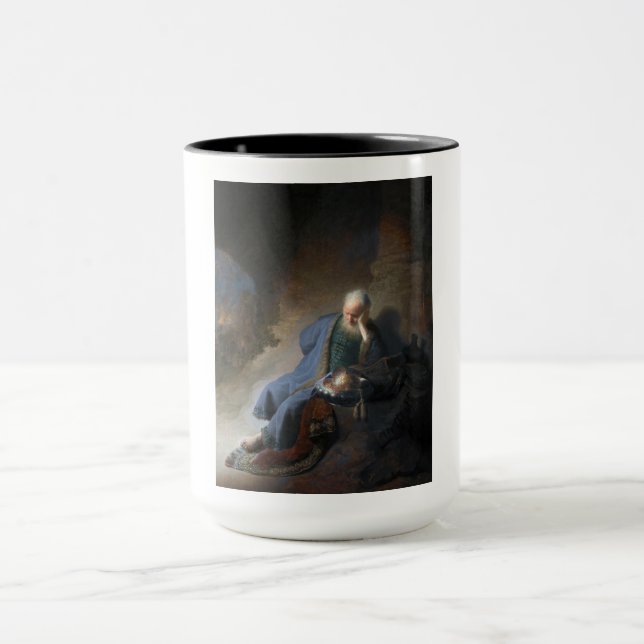 Jeremiah Lamenting on Fall of Jerusalem, Rembrandt Mug (Center)