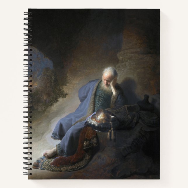 Jeremiah Lamenting on Fall of Jerusalem, Rembrandt Notebook (Front)