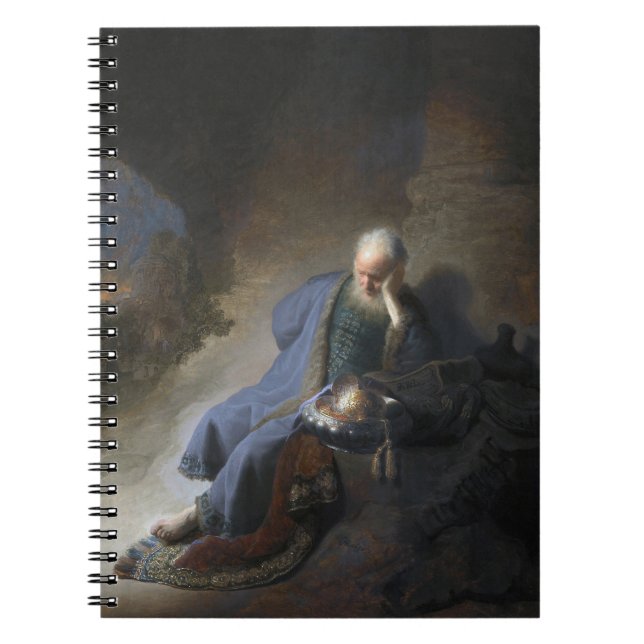 Jeremiah Lamenting on Fall of Jerusalem, Rembrandt Notebook (Front)