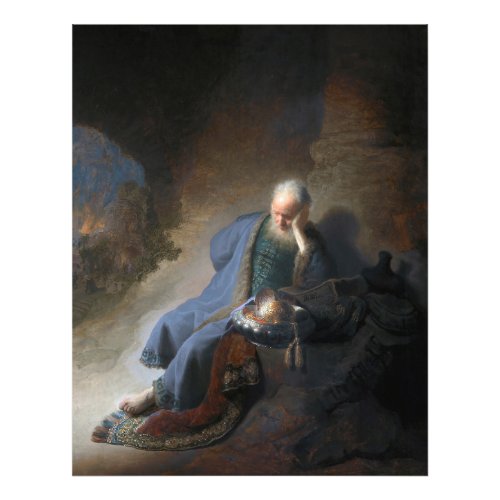 Jeremiah Lamenting on Fall of Jerusalem Rembrandt Photo Print