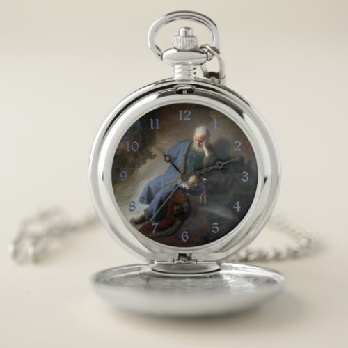 Jeremiah Lamenting on Fall of Jerusalem Rembrandt Pocket Watch