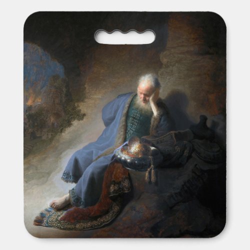 Jeremiah Lamenting on Fall of Jerusalem Rembrandt Seat Cushion