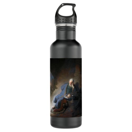Jeremiah Lamenting on Fall of Jerusalem Rembrandt Stainless Steel Water Bottle