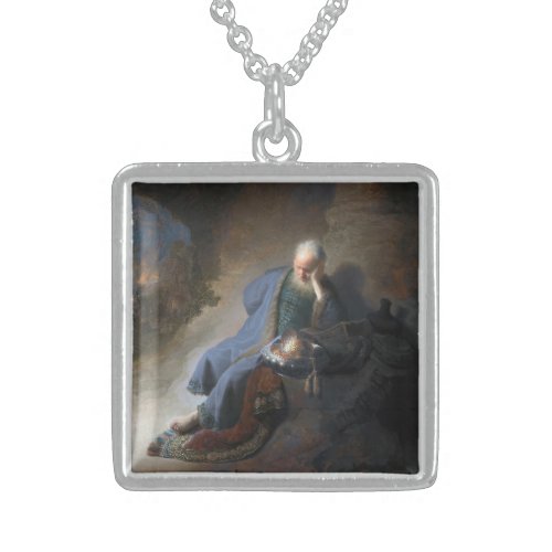 Jeremiah Lamenting on Fall of Jerusalem Rembrandt Sterling Silver Necklace