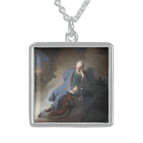 Jeremiah Lamenting on Fall of Jerusalem Rembrandt Sterling Silver Necklace