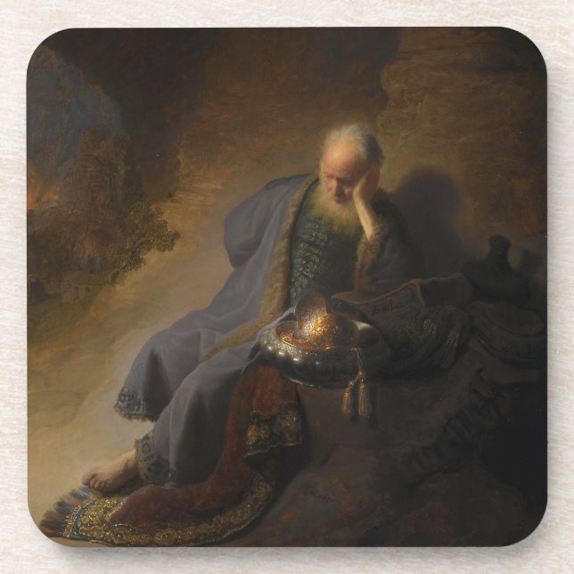 Jeremiah Lamenting the Destruction of Jerusalem Beverage Coaster (Front)