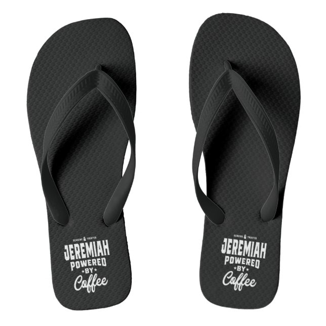 Jeremiah Personalized Name Birthday Gift Flip Flops (Footbed)