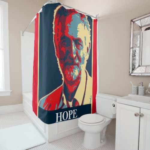 Jeremy Corbyn HOPE labour supporter shower curtain