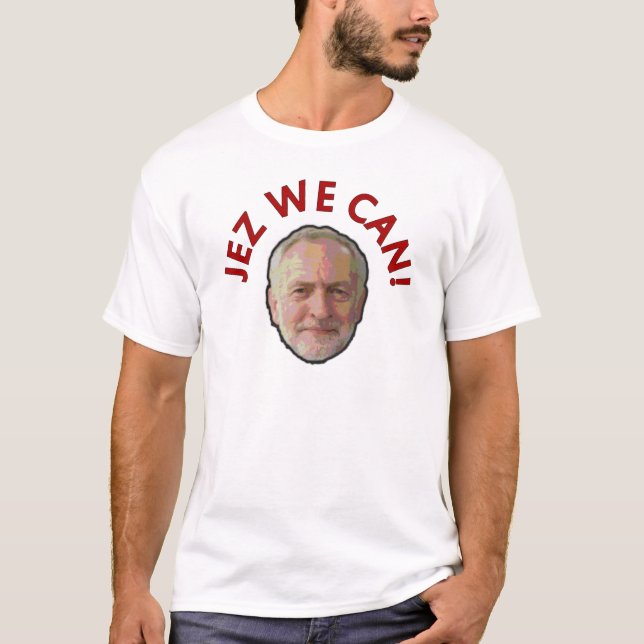 Jeremy Corbyn JEZ WE CAN! White Tee (Front)