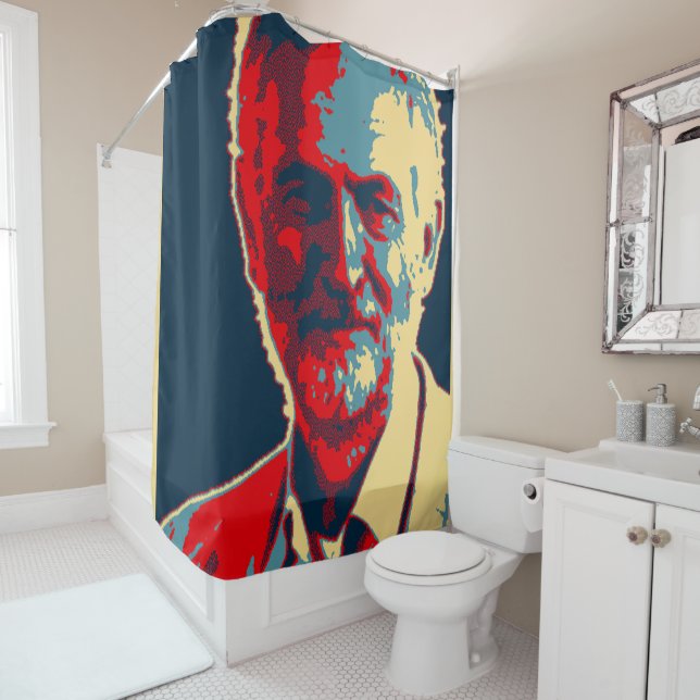 Jeremy Corbyn labour supporter shower curtain (In Situ)