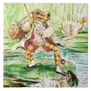 “Jeremy Fisher Catches a Fish” by Beatrix Potter Ceramic Tile