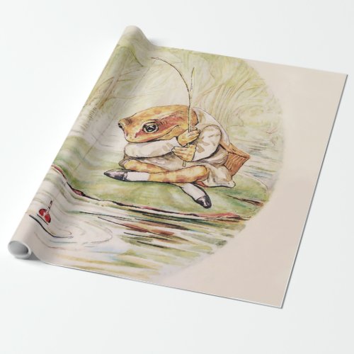 Jeremy Fisher on a Lilypad by Beatrix Potter Wrapping Paper