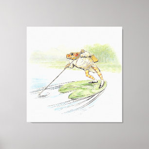 Jeremy Fisher Poles on a Lily Pad Canvas Print